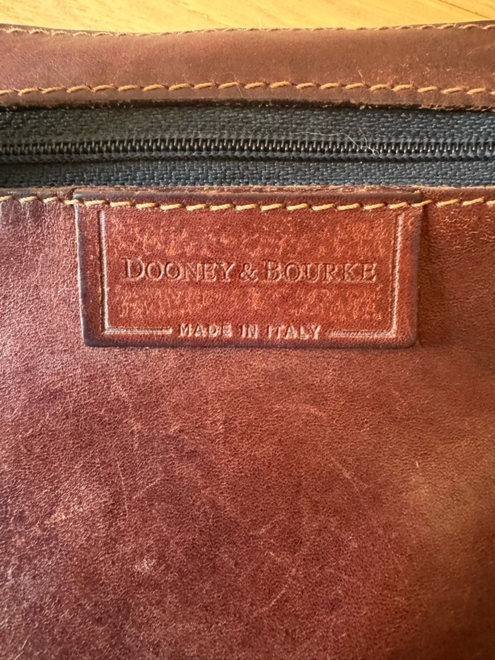 Dooney & Bourke Brown Leather Wristlet Clutch - Picture 2 of 4